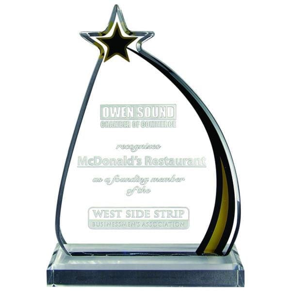 Shooting Star acrylic award 6 3/4 inch–8 3/4 inch