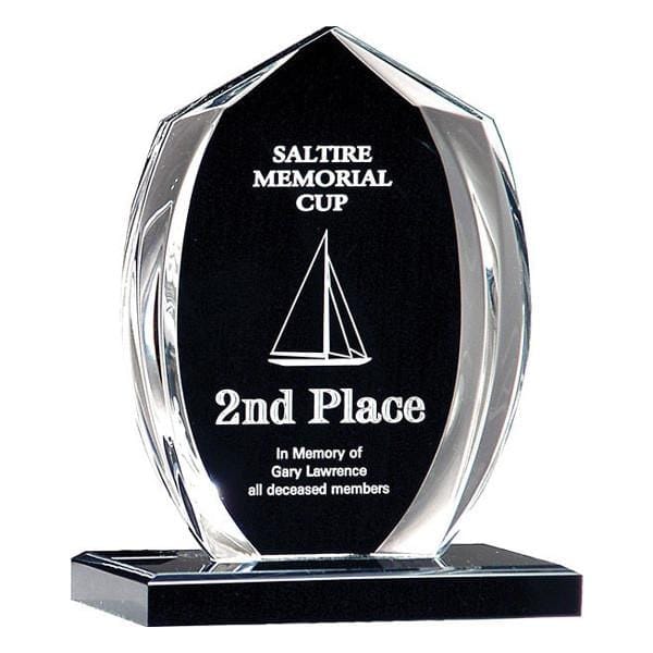 Spinnaker black & clear acrylic award 6 3/4 inch–8 3/4 inch