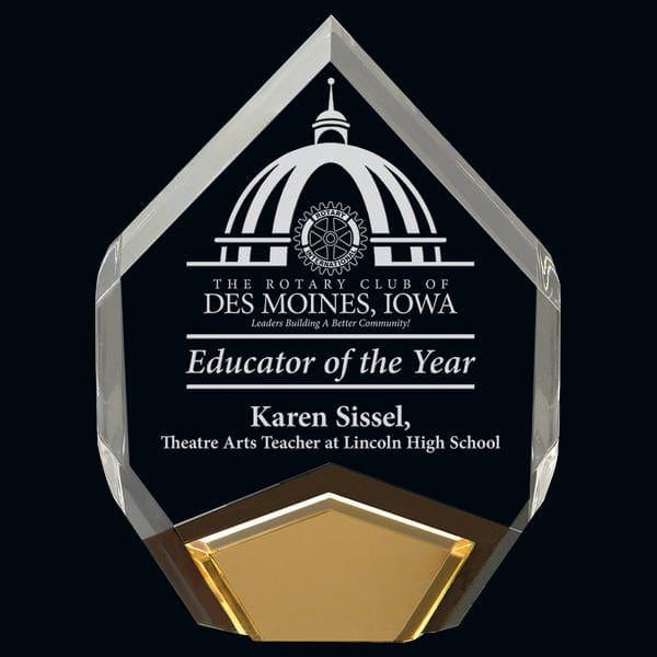 Summit with gold Feature acrylic award 6–7 inch