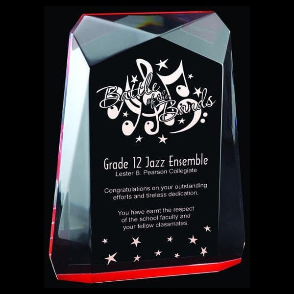 Traverse red acrylic award 6–8 inch