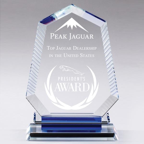 Aurora blue Peak crystal award