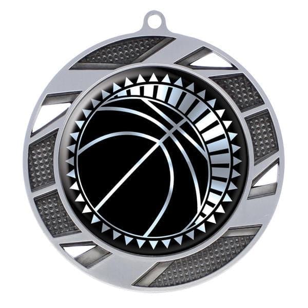 Basketball Solar medal 2 3/4 inch – silver