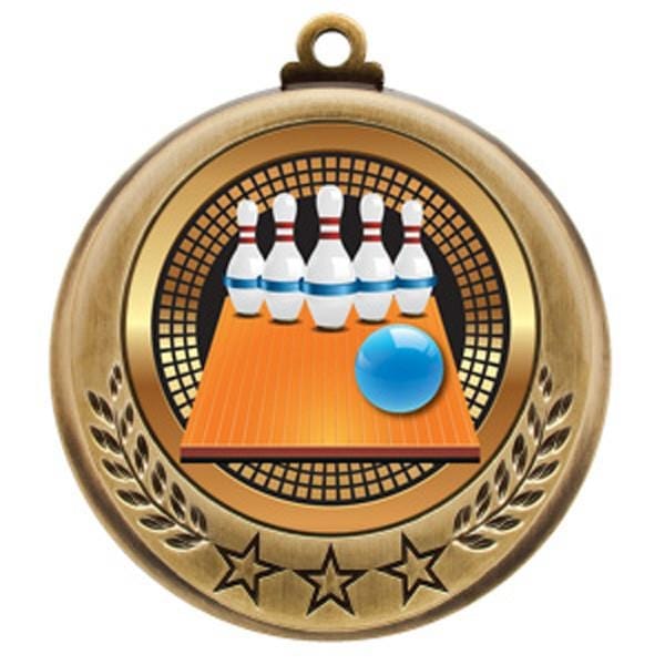 Bowling 5 Pin medallion Spectrum 2 3/4 inch