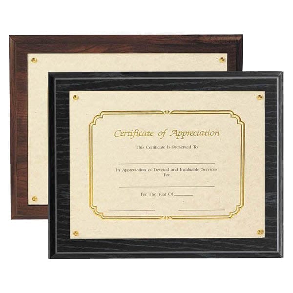 Certificate Frame Recessed plaque