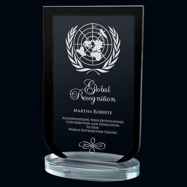 Laurier black clear glass award 7 1/2–9 inch