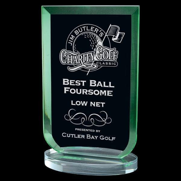 Laurier green clear glass award 7 1/2–9 inch