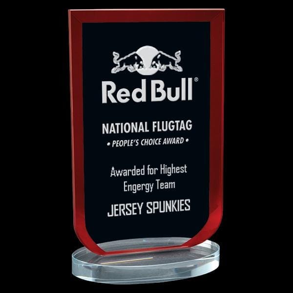 Laurier red clear glass award 7 1/2–9 inch