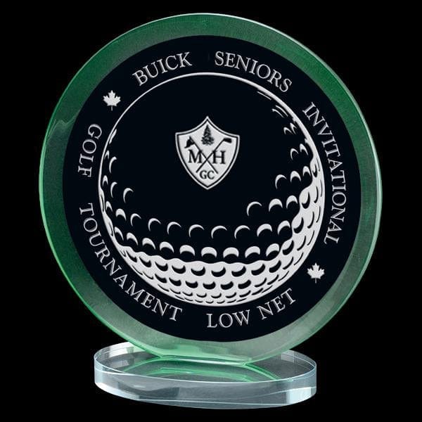Clear Glass Award - MacDonald Series Green (A3693) Glass Award Quest Awards - Award
