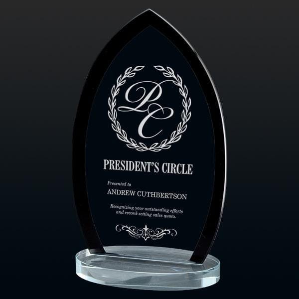 Pearson black clear glass award 7 1/2–9 inch