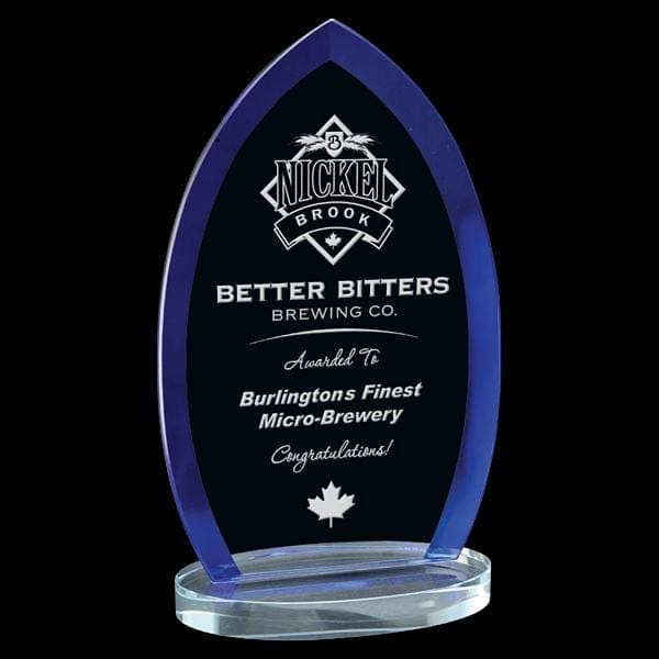 Clear Glass Award - Pearson Series Blue (A3687) Glass Award Quest Awards - Award