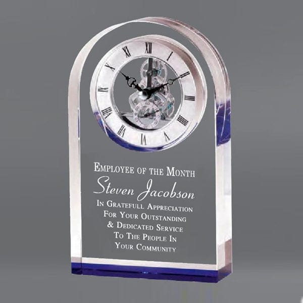 Elegant crystal clock with quartz movement