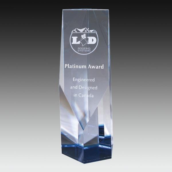 Cobalt Angular Prism crystal award 6 3/4–8 inch