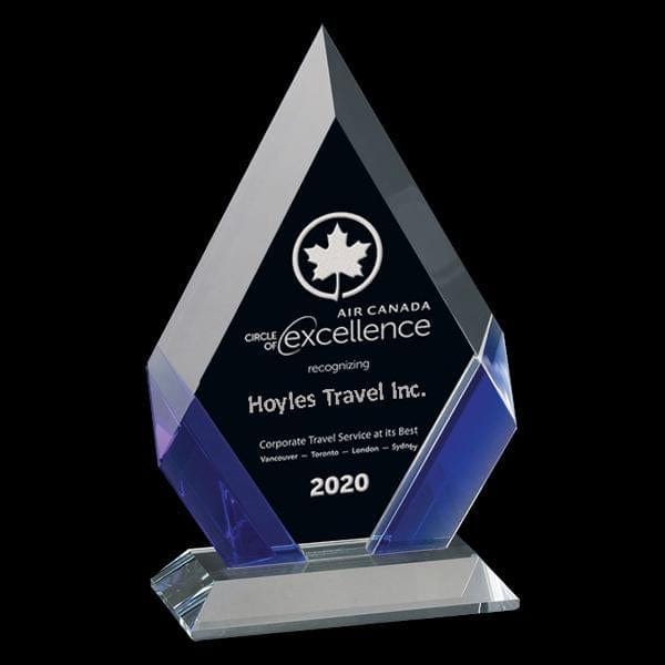 Delta blue crystal award 5 1/8 inch–5 1/2 inch