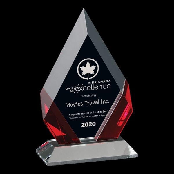Delta red crystal award 5 1/8 inch–5 1/2 inch