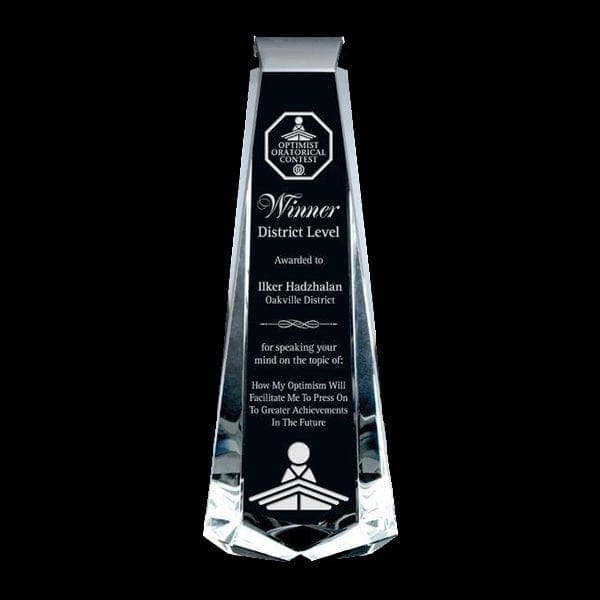 Forsyth Tower crystal award 9 1/4–11 inch