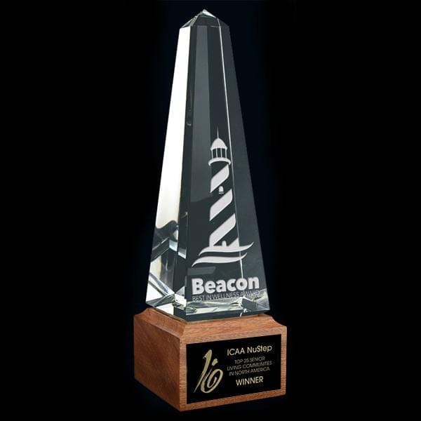 Crystal & wood award Lighthouse