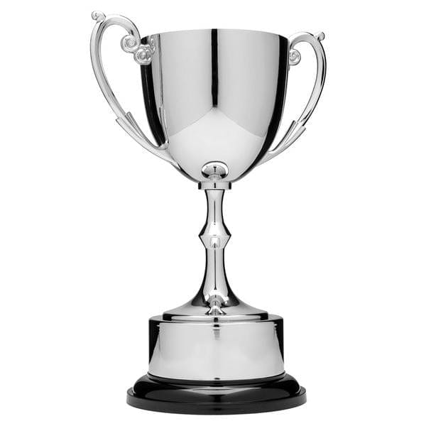 Nickel Plated silver cup on Round base 9 1/4–14 inch