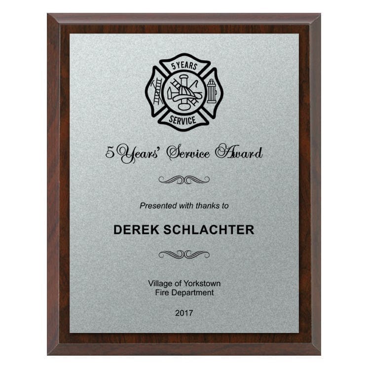 Firefighter economy Brushed silver Plate/Blk engraving plaque 5–12 inch