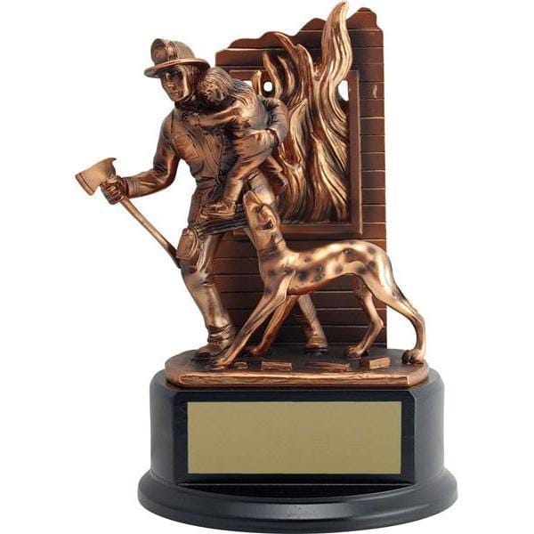 Firefighter bronze resin trophy