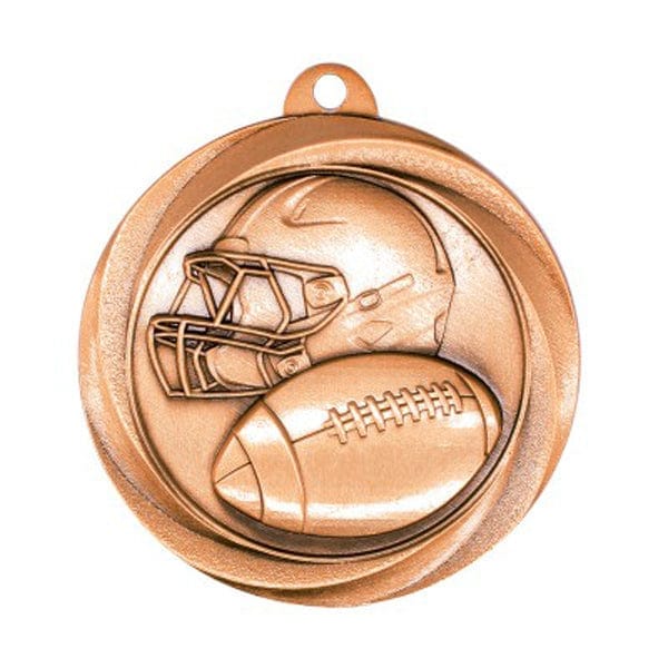 Football Vortex Hockey bronze medallion 2 inch