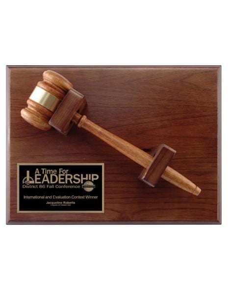 Gavel Walnut plaque
