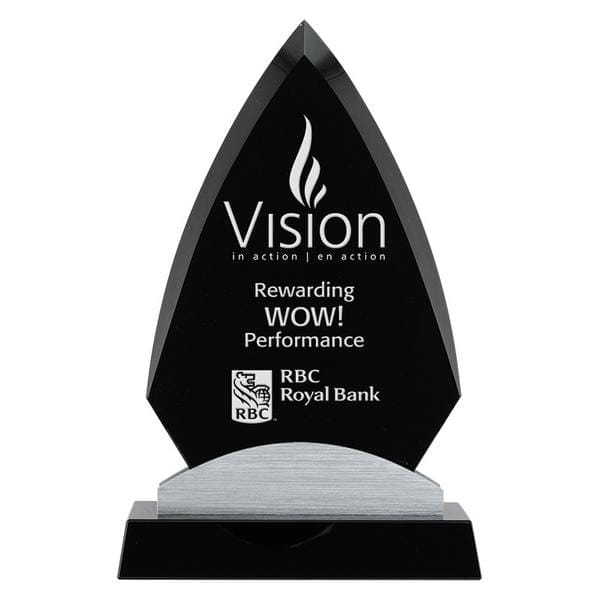 Anchorage black glass award 8 1/4 inch–9 3/4 inch