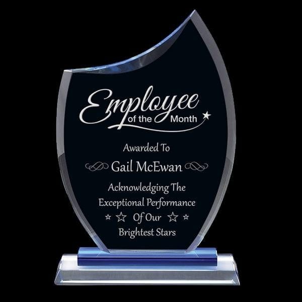 Aqua glass award 4 7/8 inch–5 3/4 inch