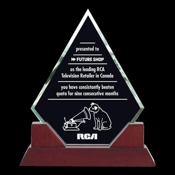 Glass Award - Glass & Rosewood - Kingston (A2514) - Quest Awards