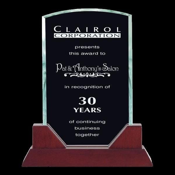 Glass Award - Glass & Rosewood - Wellington (A2515) - Quest Awards