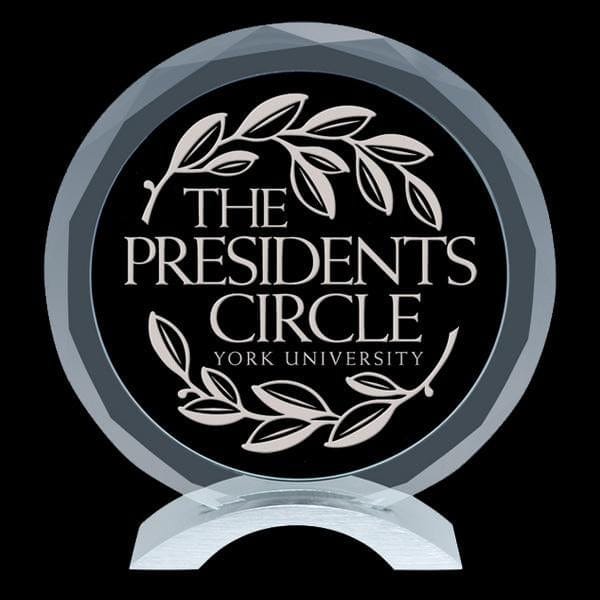 Meridian glass award with black background 5 1/2–7 1/8 inch