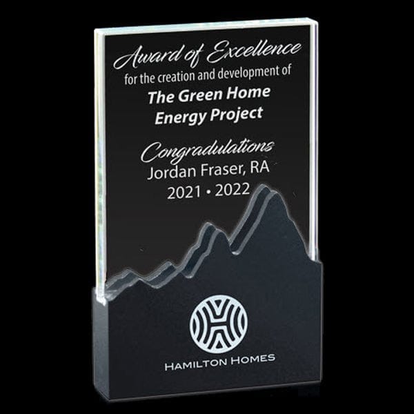 Prism Power black Mountain base glass award 7–8 inch