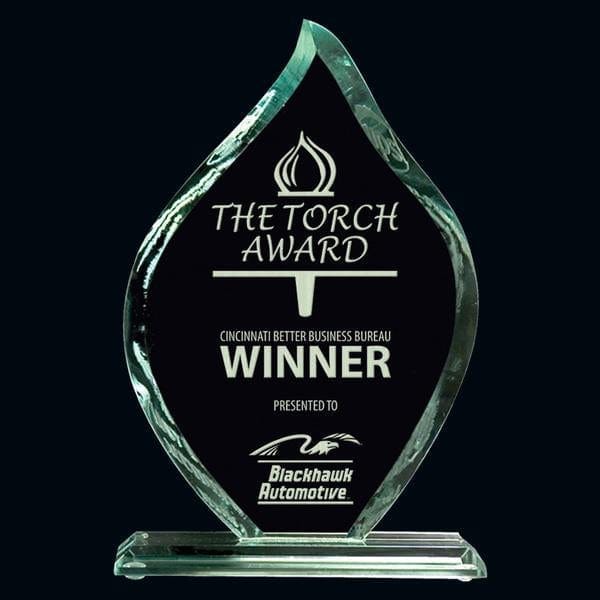 Lambton glass Jade award 6 5/8 inch–9 1/4 inch