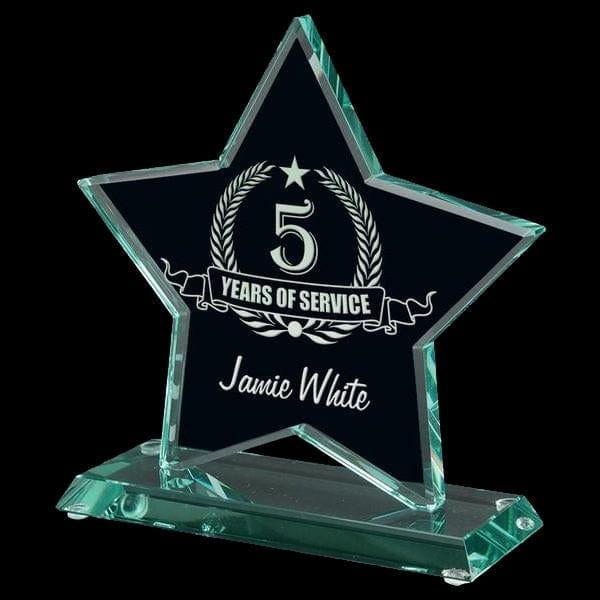 Glass Jade  Award - Star (A2538) - Quest Awards