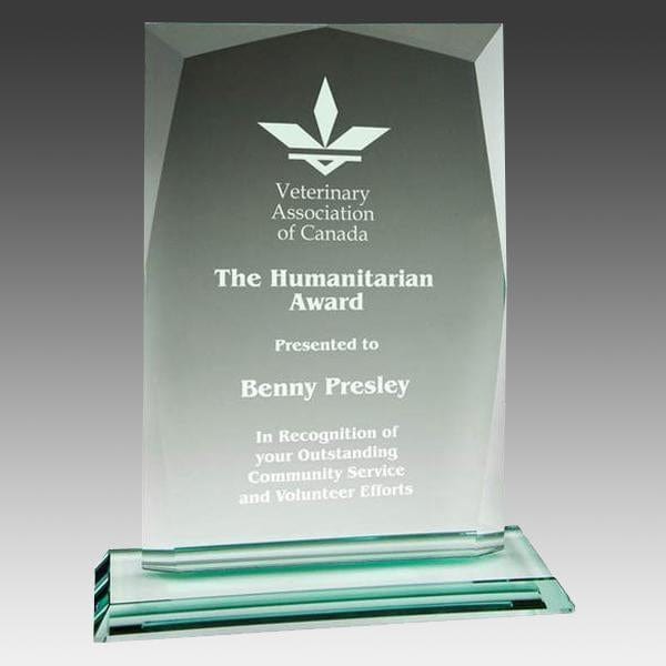 Value Beveled Rectangle glass Jade award 5 1/2 inch–7 1/2 inch