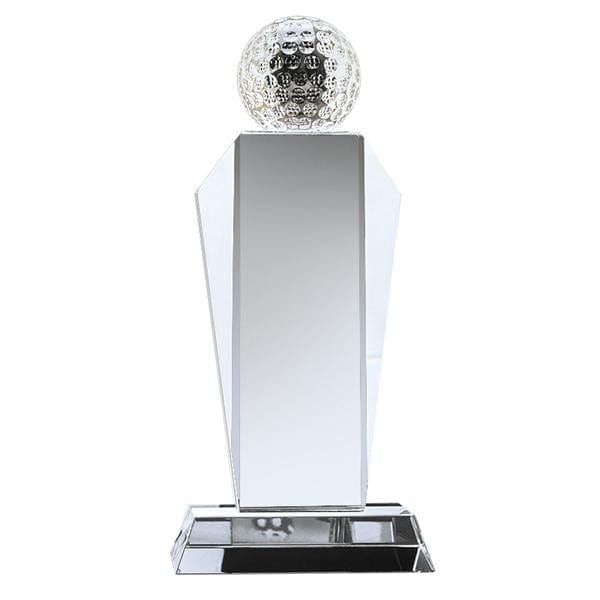 Golf crystal award clear base 7 3/4 inch–8 3/4 inch