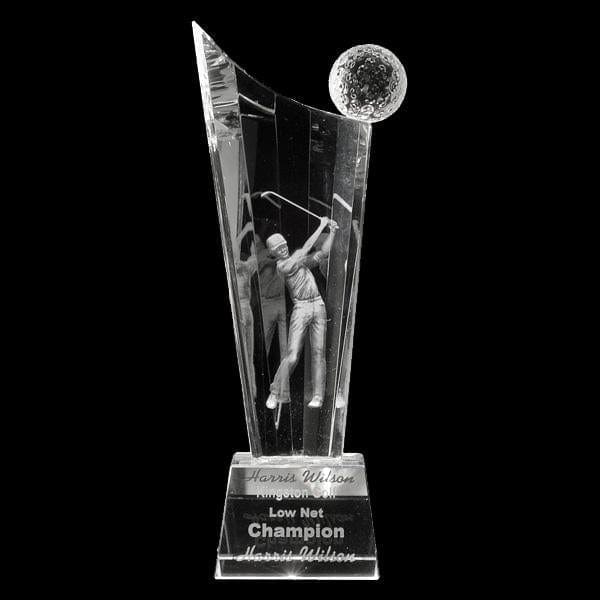 Golf Renaissance male 3D laser crystal award 8 5/8–9 5/8 inch