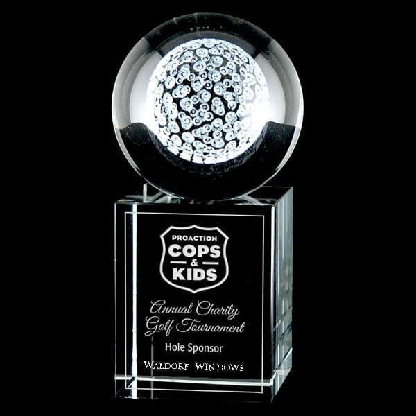 Golf Rise & Shine crystal award 4 7/8 inch–6 1/4 inch