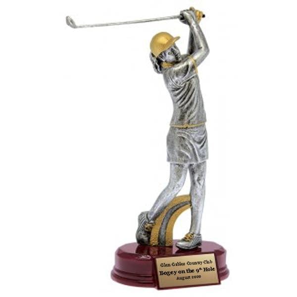 Golf Classic Female Golfer trophy 7 1/2–9 inch