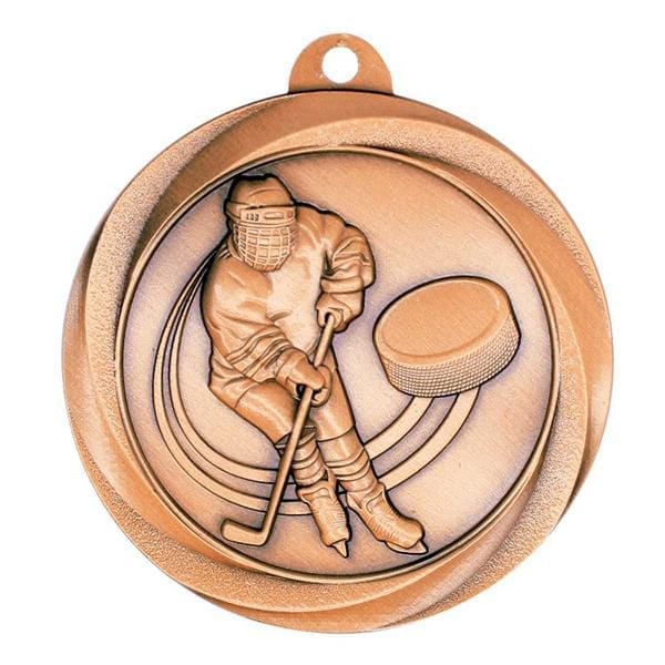Hockey Vortex bronze medallion 2 inch