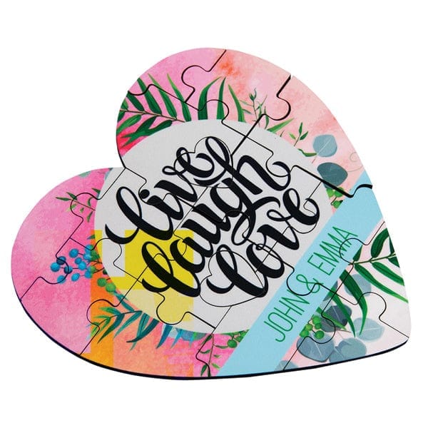 Personalized heart-shaped 52-piece jigsaw puzzle 7.9 x 9.5 inch