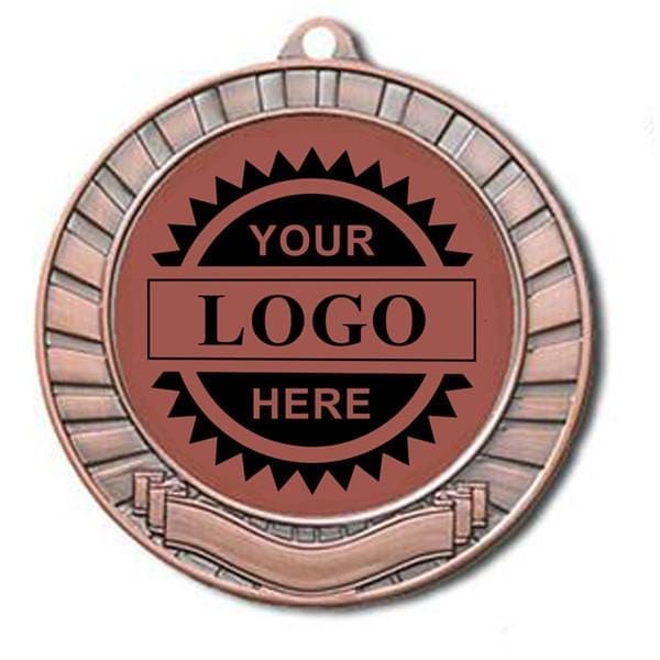 BRONZE Banner Logo insert medal 2 3/4 inch