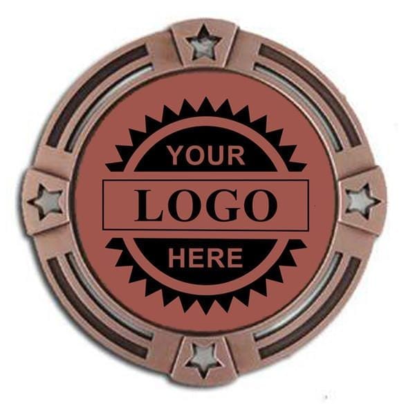 BRONZE Four Star Logo insert medal 2 3/4 inch