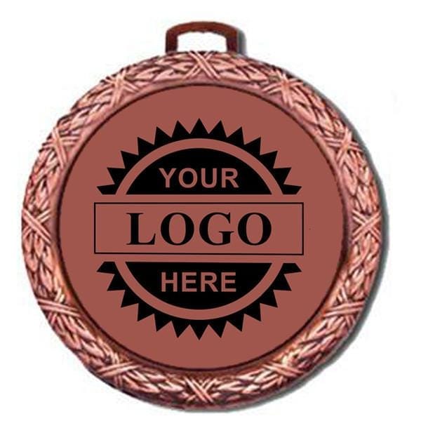 BRONZE Weave Logo insert medal 2 1/2 inch
