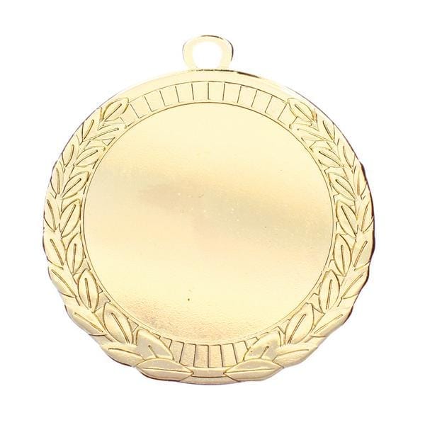 Logo Insert Medal - GOLD Iron Wreath Boarder - Black Engraving - 2 5/8