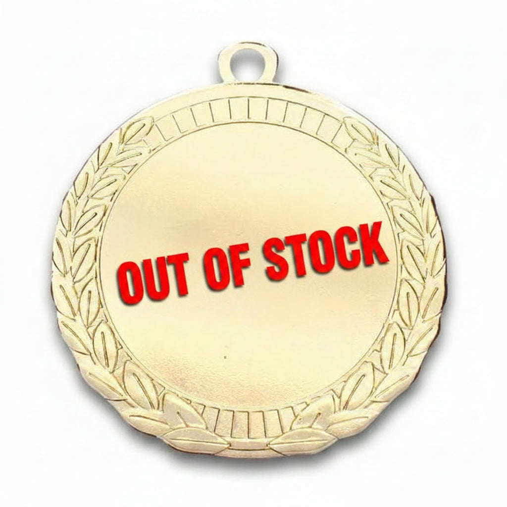GOLD Iron Wreath Border Logo insert medal 2 5/8 inch