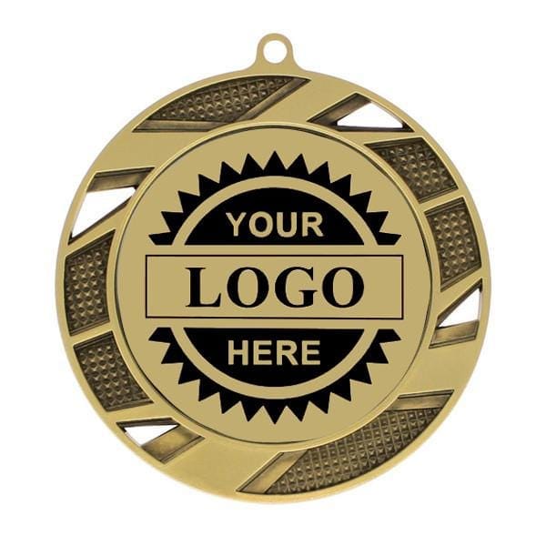 Solar gold silver bronze Logo insert medal 2 1/2 inch