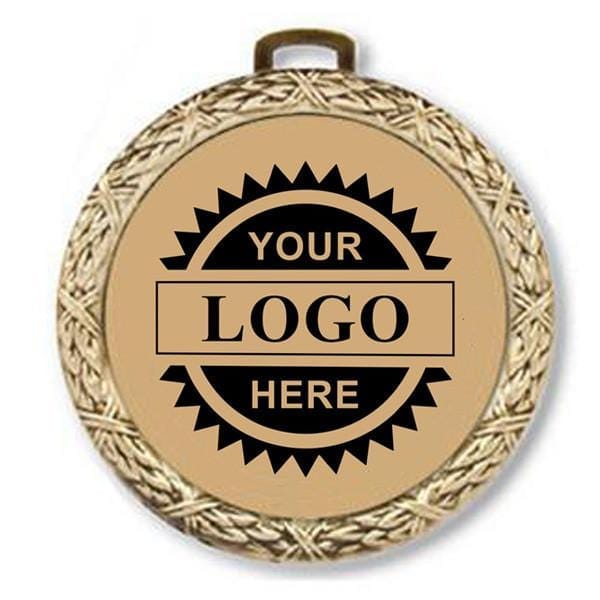 GOLD Weave black engraving Logo insert medal 2 1/2 inch
