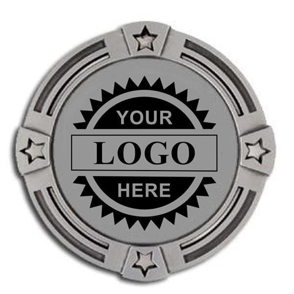 SILVER Four Star Logo insert medal 2 3/4 inch