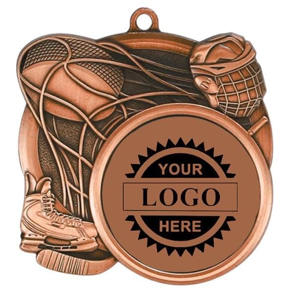 Hockey bronze Logo insert medallion 2 3/4 inch