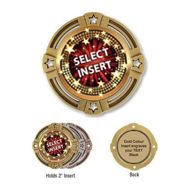Four Stars 2 3/4 inch medal with 2-inch activity insert